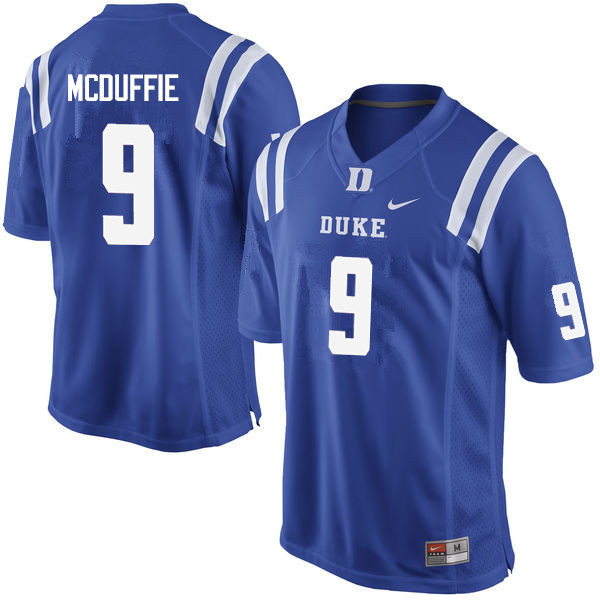 Men #9 Jeremy McDuffie Duke Blue Devils College Football Jerseys Sale-Blue